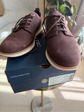Cole Haan Men's Dark Brown Suede Derby Shoes